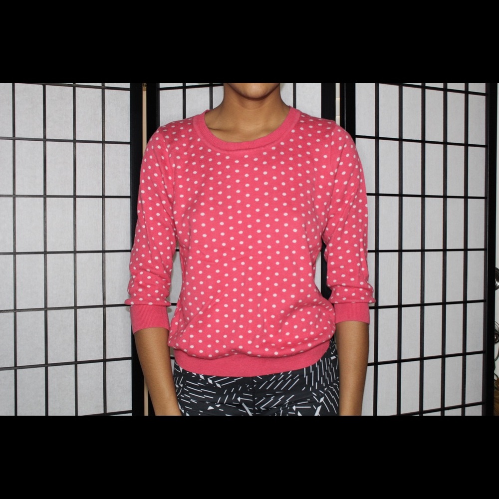 Pink polka dot sweater
